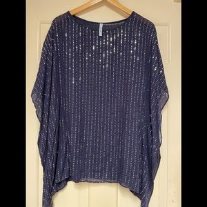 Navy sequined blouse